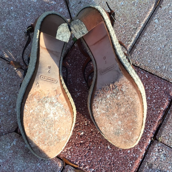 Coach cognac strappy sandals - Picture 4 of 8